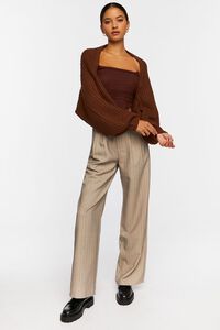 BROWN Batwing Open-Front Cardigan Sweater, image 4