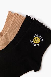 BLACK/MULTI Happy Hour Crew Sock  Set - 2 pack, image 3