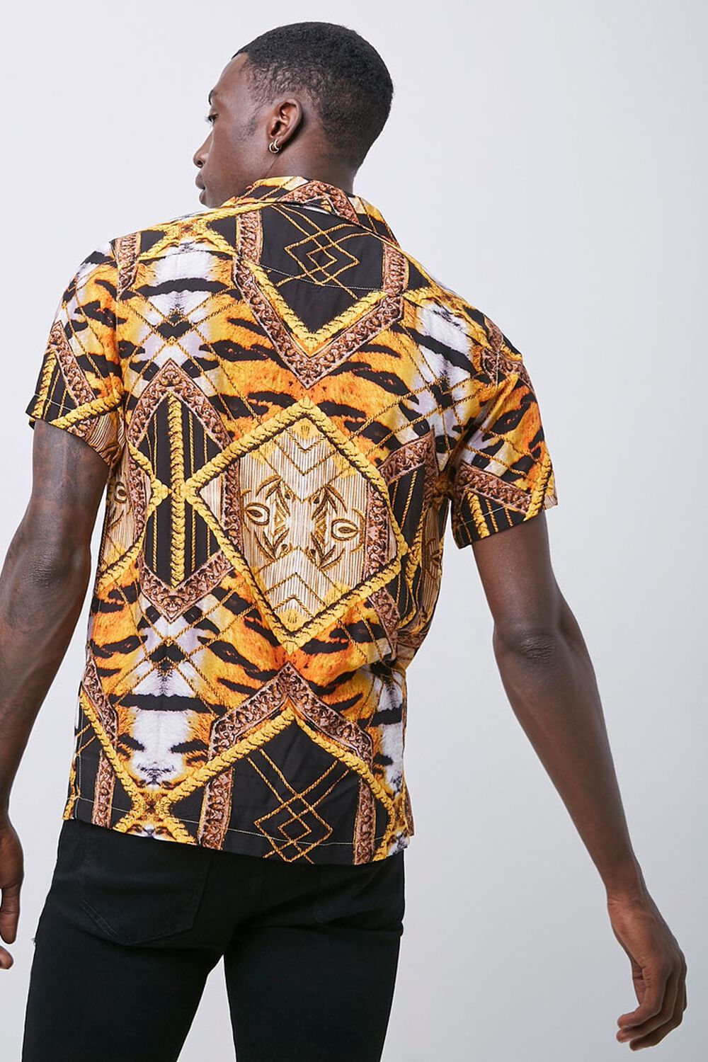 BLACK/MULTI Ornate Tiger Print Shirt, image 3