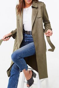 Faux Suede Duster Jacket, image 1