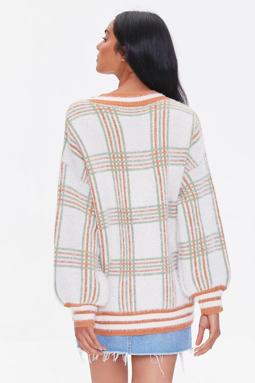 GREEN/MULTI Plaid Varsity-Striped Sweater, image 3