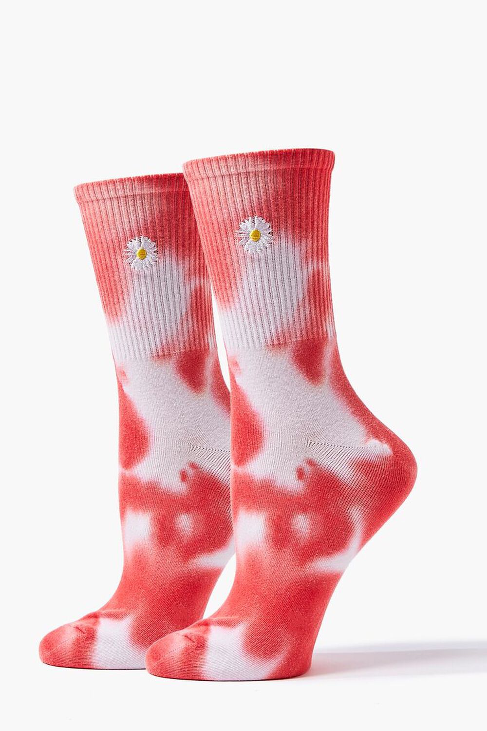 RED/MULTI Daisy Embroidered Graphic Crew Socks, image 1