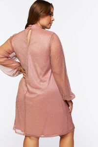 ROSE/GOLD Plus Size Plisse Cutout Mini Dress, image 3