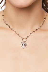 SILVER Evil Eye Heart Pendant Necklace, image 1