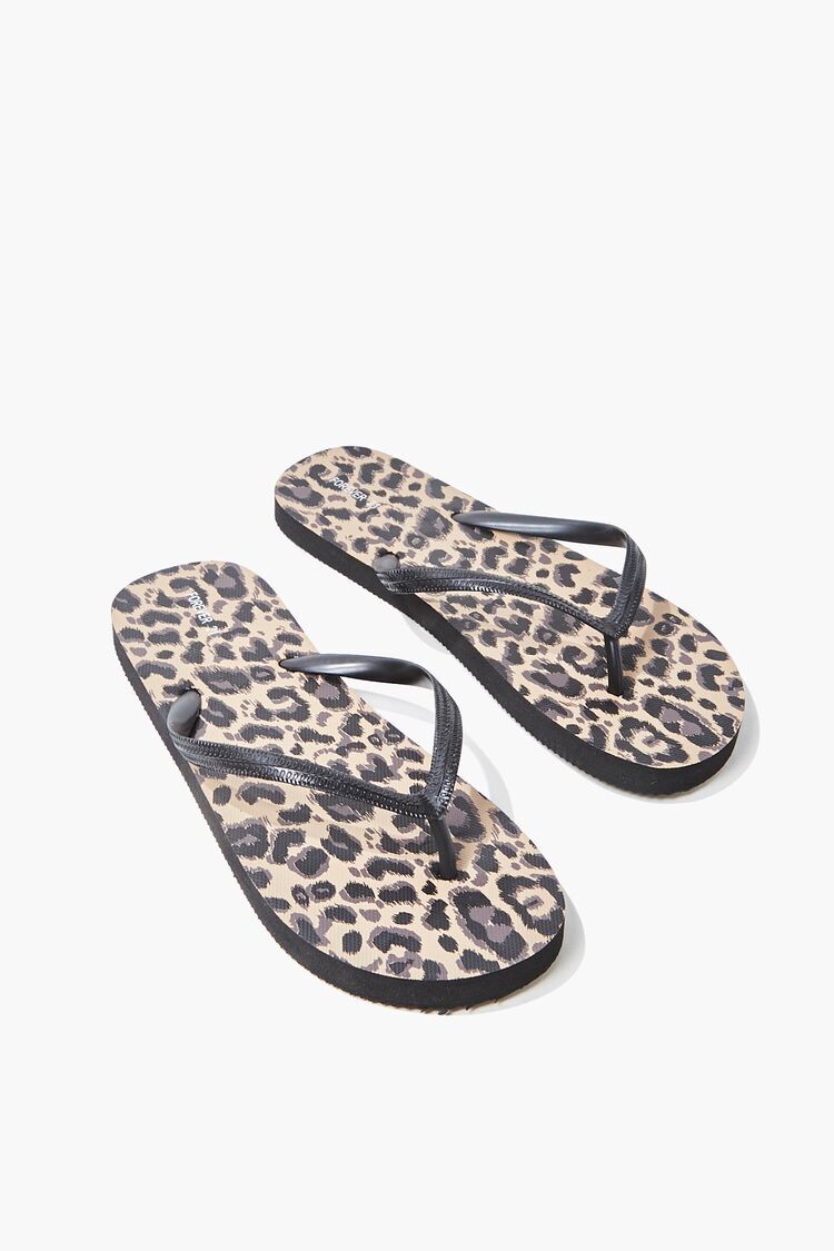 womens leopard print flip flops