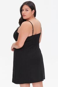 BLACK Plus Size Linen-Blend Mini Dress, image 3