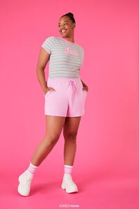 PINK/MULTI Plus Size Striped Barbie Graphic Tee, image 4