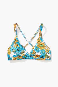 BLUE/MULTI Floral Print Bikini Top, image 4