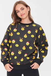BLACK/YELLOW Christmas Happy Face Pullover, image 1