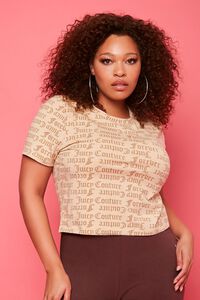 TAN/MULTI Plus Size Juicy Couture Graphic Tee, image 1