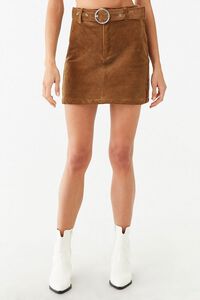 Belted Corduroy Mini Skirt, image 2