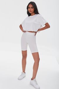 WHITE Basic Biker Shorts, image 5