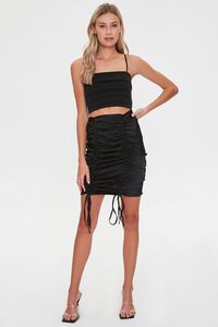 BLACK Ruched Drawstring Skirt, image 4