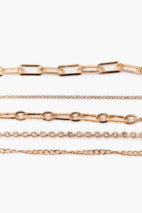 GOLD/CLEAR Rhinestone Chain Bracelet Set, image 2