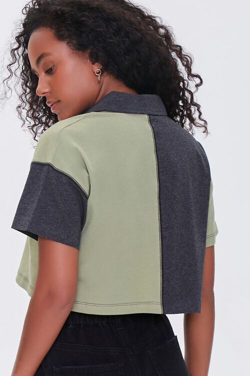 CHARCOAL/OLIVE Colorblock Polo Shirt, image 3