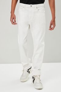 WHITE Clean Wash Tapered Jeans, image 2