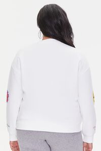 WHITE/MULTI Plus Size Heart Graphic Pullover, image 3