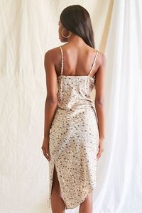 BROWN/MULTI Spotted Print Satin Dress, image 3