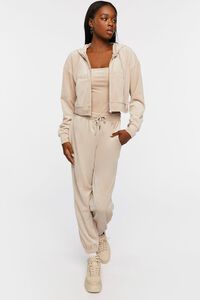 OYSTER GREY Velour Drawstring Joggers, image 5