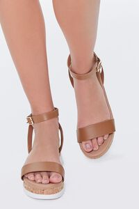 TAN Cork Ankle-Strap Flatform Sandals, image 4