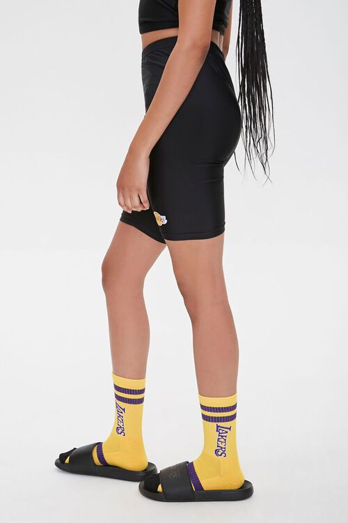 BLACK/MULTI Lakers Graphic Biker Shorts, image 4