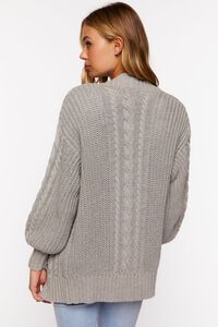 HEATHER GREY Cable Knit Cardigan Sweater, image 3