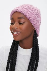 Cable-Knit Foldover Beanie, image 1