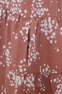 MAUVE/CREAM Speckled Print Tiered Mini Dress, image 3