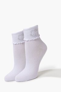 Rhinestone Hello Kitty Crew Socks, image 1