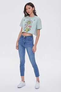 SAGE/MULTI Cropped Floral Graphic Tee, image 4