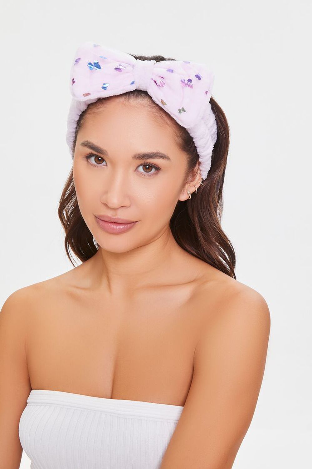LILAC/MULTI Butterfly Print Bow Headwrap, image 1
