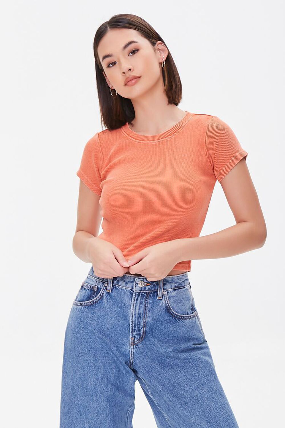 RED Mineral Wash Cropped Tee, image 1