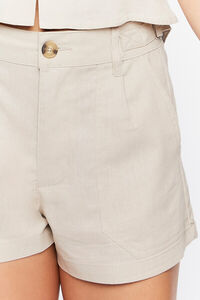 ASH BROWN Mid-Rise Buckled Shorts, image 6