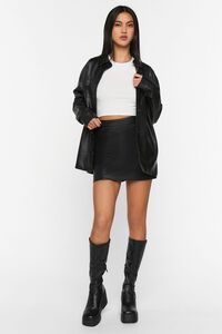 BLACK Faux Leather High-Rise Mini Skirt, image 5