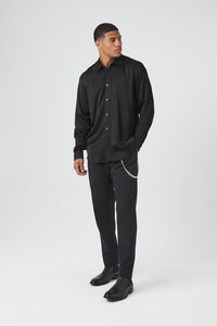 BLACK Satin Long-Sleeve Shirt, image 4
