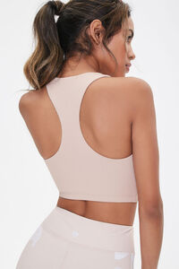 TAUPE Low Impact - Ribbed Longline Sports Bra, image 3