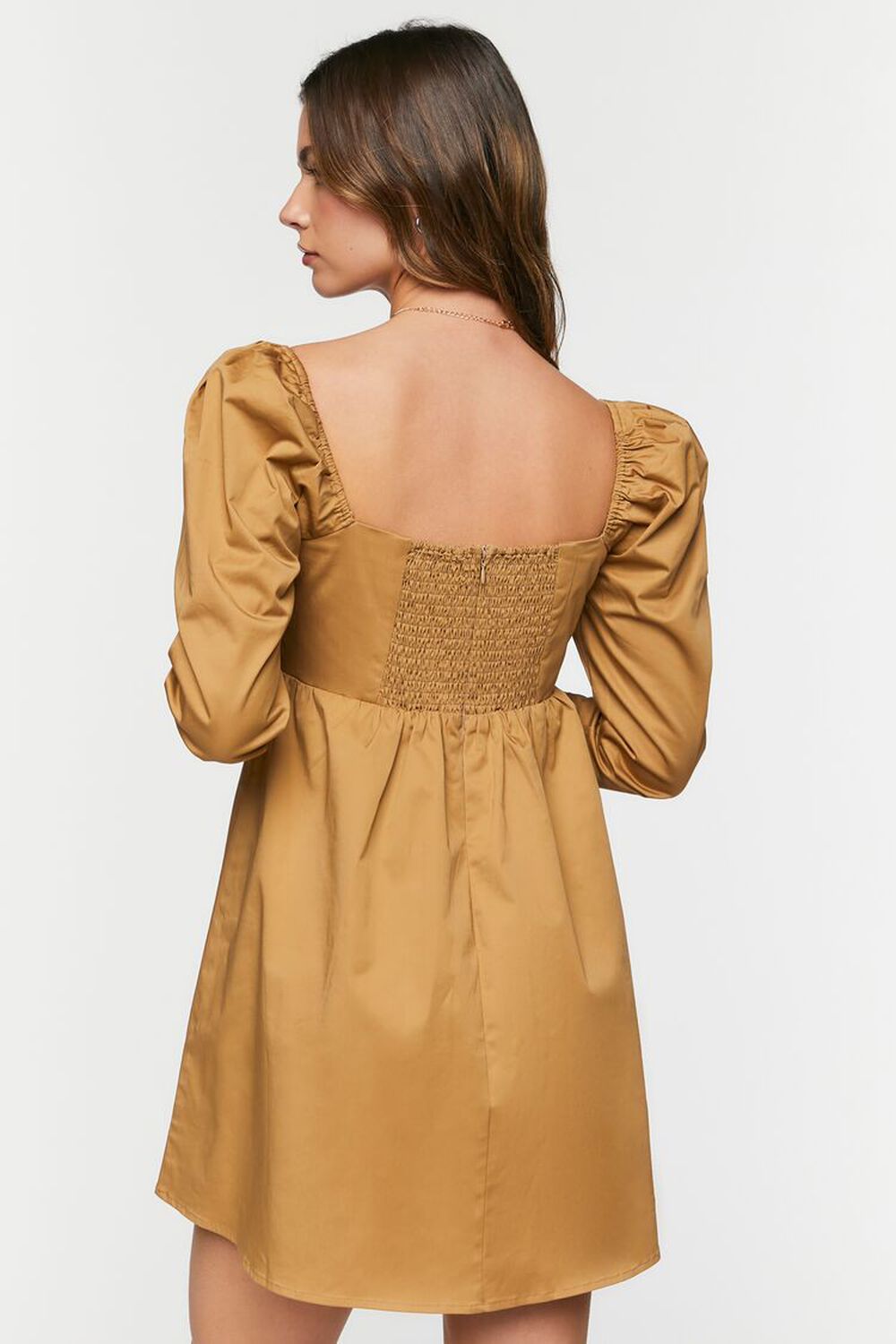 CLAY Long-Sleeve Babydoll Mini Dress, image 3