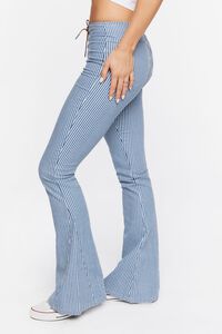 BLUE/WHITE Pinstriped Low-Rise Flare Jeans, image 3