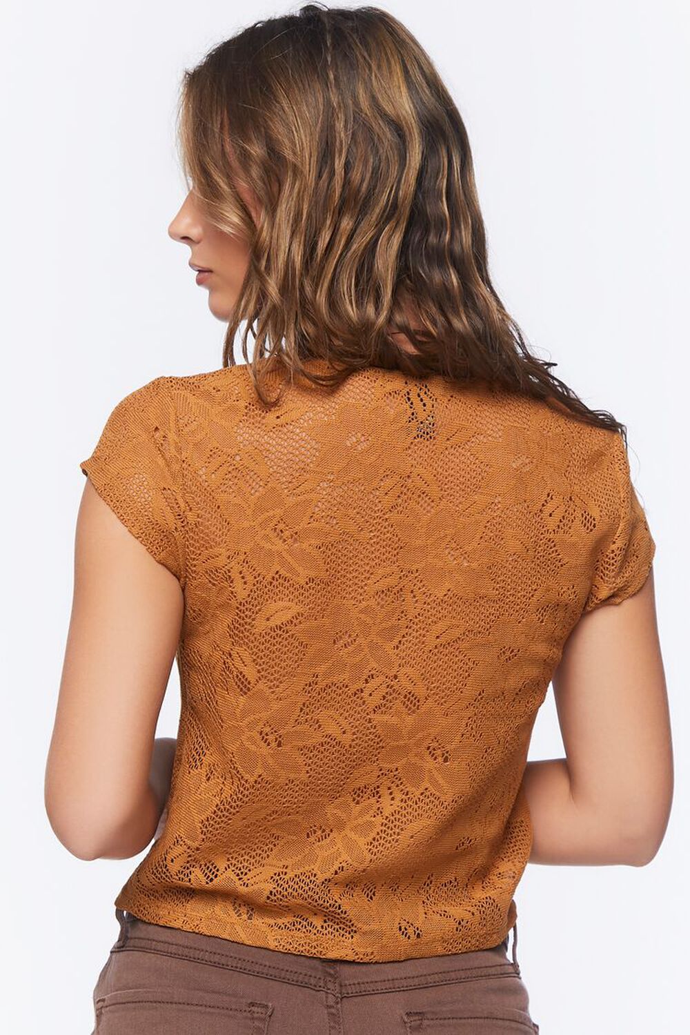 MAPLE Sheer Netted Tie-Front Top, image 3