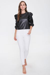 Faux Leather Pickup-Sleeve Top, image 4