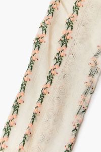 CREAM/MULTI Embroidered Floral Crew Socks, image 3