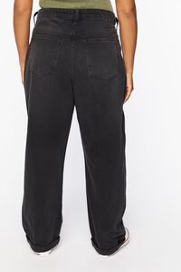 WASHED BLACK Plus Size Recycled Cotton Baggy Jeans, image 4