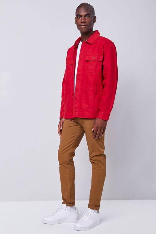 RED Twill Buttoned Jacket, image 5