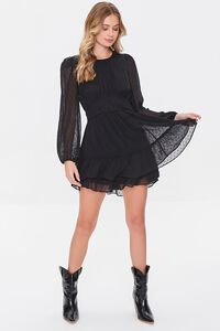 BLACK Clip Dot Cutout Mini Dress, image 4