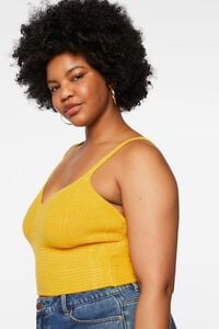 YELLOW GOLD Plus Size Sweater-Knit Cropped Cami, image 2
