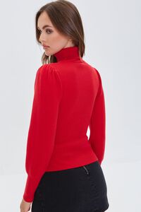 RED Ribbed Turtleneck Sweater, image 3