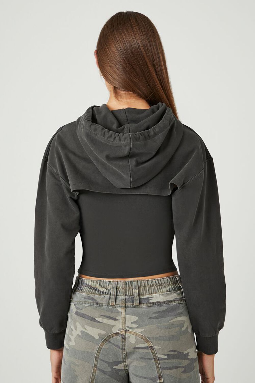 NWT Womens Forever 21 cropped drawstring black Boston sweatshirt