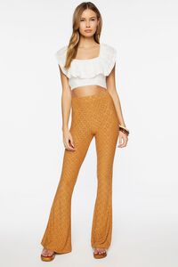 BROWN SUGAR Pointelle High-Rise Flare Pants, image 5
