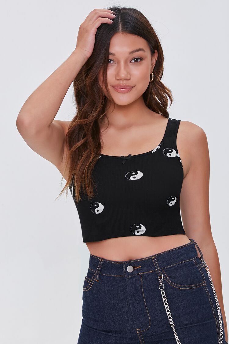 Fashion Tops Cropped Tops Amisu Cropped Top allover print casual look 