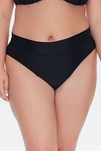 BLACK Plus Size High-Rise Bikini Bottoms, image 2